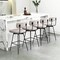 Costway 29" Upholstered Swivel Bar Stool Set of 4 with Padded Seat & Backrest Metal Frame Beige/Gray